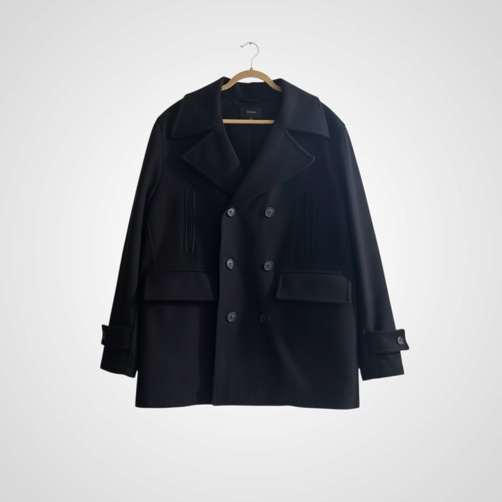 Quince Italian Wool Peacoat Cadet Blue XL NWOT